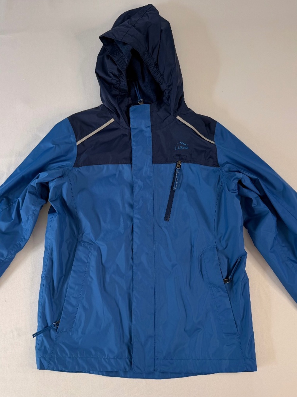 L.L.Bean Fleece Lined Waterproof Rain Jacket, Kids M, (10-12)